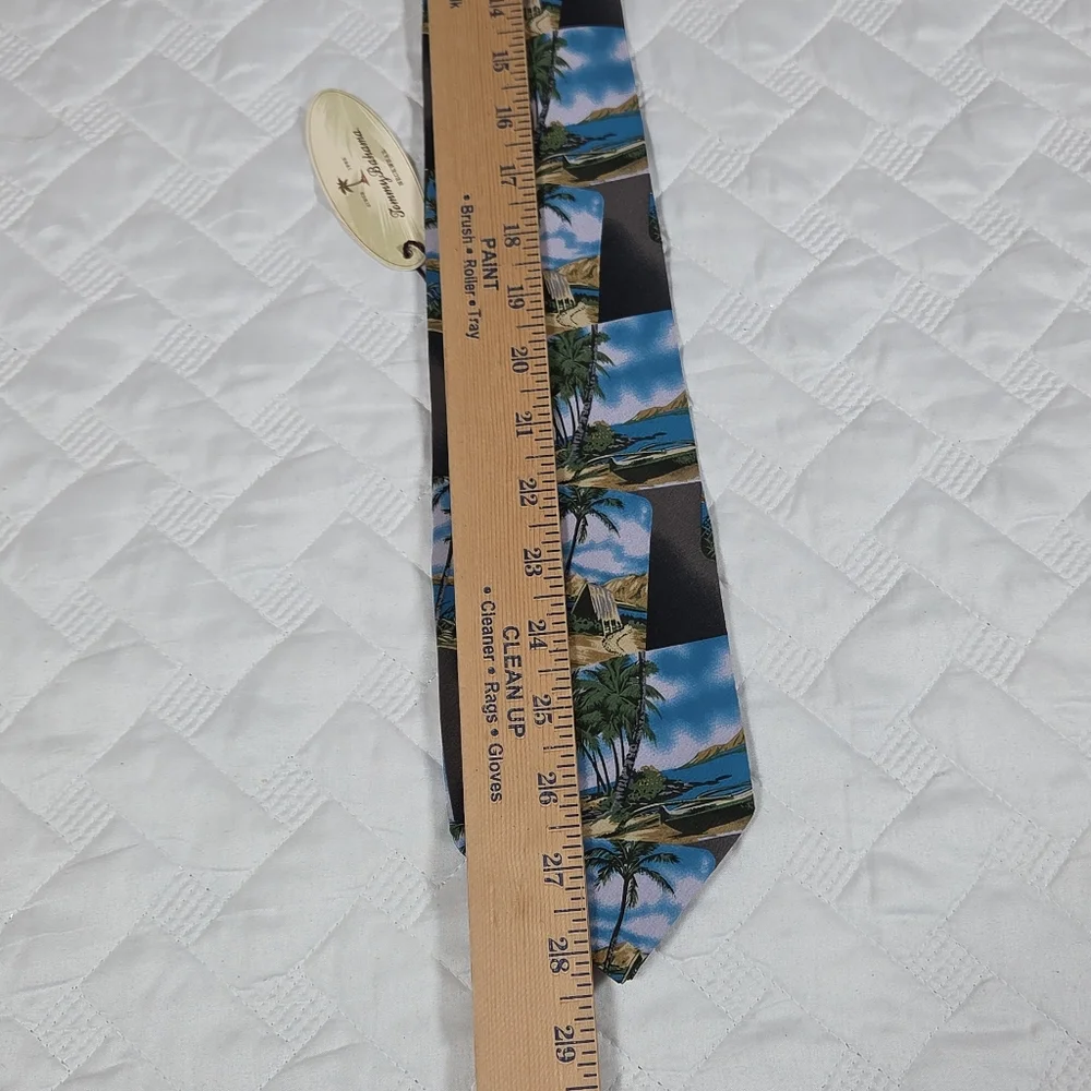 Tommy Bahama Multi-Color Tropical Islands Stranded in Paradise All Silk Neck Tie